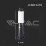 V-TAC VT-8985 Е27 Градинска Лампа 45cm PIR Сензор Неръждавейка Стомана Черен IP44