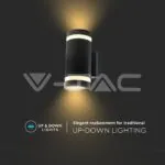 V-TAC VT-93573 LED Стенна Лампа Черна Кръг IP44