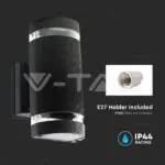 V-TAC VT-93573 LED Стенна Лампа Черна Кръг IP44