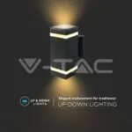 V-TAC VT-93574 LED Стенна Лампа Черна Квадрат IP44