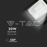 V-TAC VT-94010 20W LED Прожектор с Фотоволтаичен Панел 6000K