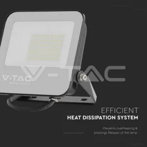 V-TAC VT-9893 50W LED Прожектор Черно Тяло 6500K 185lm/W
