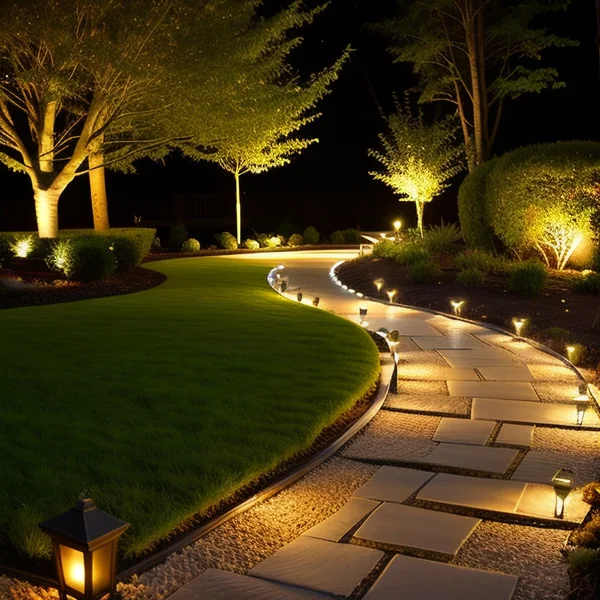 Осветление на градински пътеки с LED ленти
