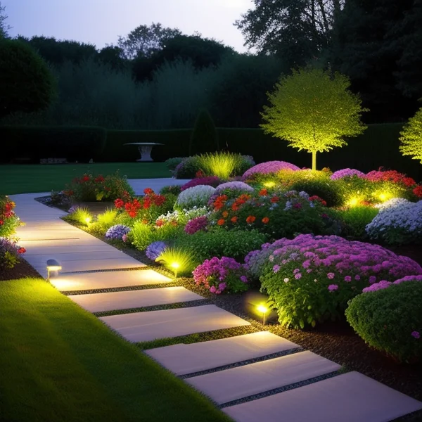 LED осветление за растения и цветя в градината