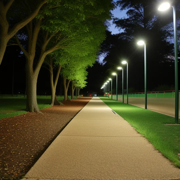 LED осветление за велосипедни пътеки и спортни площадки