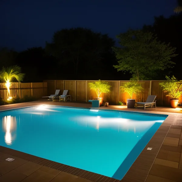 Осветление за басейни със специални ефекти за нощно плуване