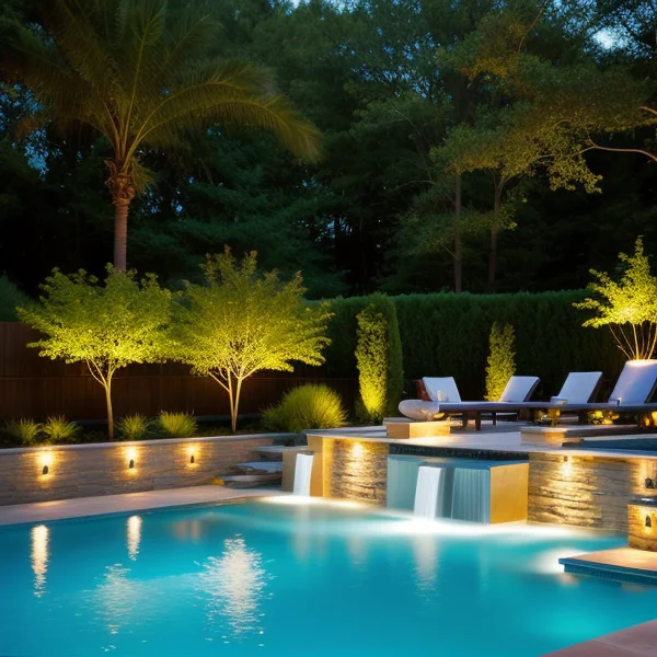 Осветление за басейни с архитектурни елементи