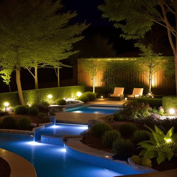 LED осветление за релаксация и медитация в градината