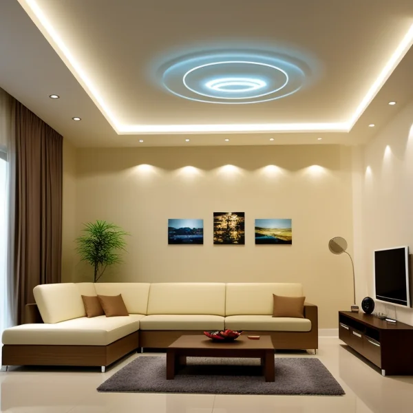 LED осветление и визуално увеличаване на пространството в дневната