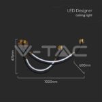 V-TAC VT-10057 LED Осветител 20W Висящ Черно+Златно 4000K