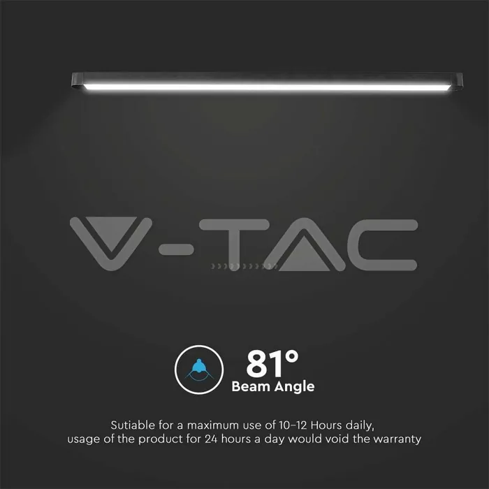 V-TAC VT-10250 22W LED Магнитен Линеен Осветител 6400K Черно Тяло
