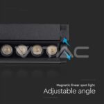 V-TAC VT-10258 5W LED Магнитен Линеен Спот Регулируем 3000K Черно Тяло
