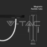 V-TAC VT-10278 12W LED Магнитен Релсов Усветител Гъвкав 1M CCT: 4000K Димиращ Черно Тяло