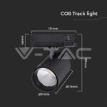 V-TAC VT-10281 30W LED COB Релсов Прожектор 4000K Черно Тяло