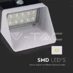 V-TAC VT-10309 2W LED Соларна Стенна Лампа със Сензор 4000K Черно-Бяла