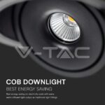 V-TAC VT-10580 20W LED COB Луна 3 в 1 Черно Тяло