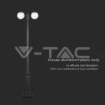 V-TAC VT-11828 Наземна Лампа Топка 2*27 Черен Опал