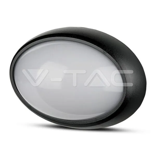 V-TAC VT-1269 12W LED Плафон Овално Тяло Външен Монтаж Черно Тяло IP66 Бяла Светлина