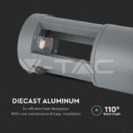 V-TAC VT-128319 10W LED Наземна Лампа Сиво Тяло 25см 3000К