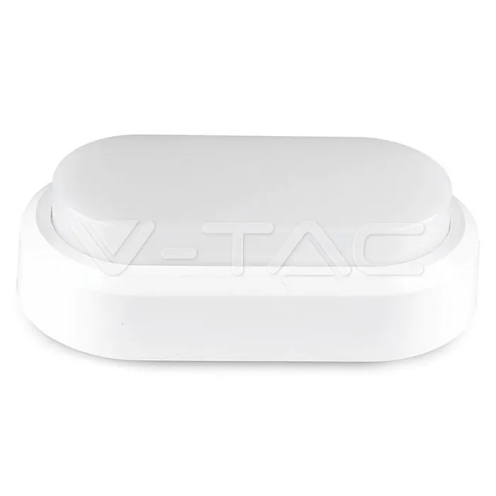 V-TAC VT-1311 8W LED Плафон Правоъгълен Овал Бяло Тяло Топло Бяла Светлина IP54