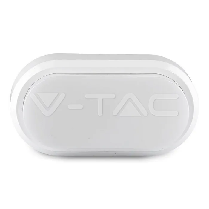 V-TAC VT-1311 8W LED Плафон Правоъгълен Овал Бяло Тяло Топло Бяла Светлина IP54