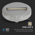 V-TAC VT-1318 2W LED   за Стъпала Сиво Тяло Кръг Неутрално Бяла Светлина