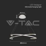 V-TAC VT-14987 LED Осветител 48W Висящ 800x1200мм Димиращ Бял 4000К