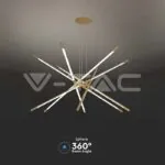 V-TAC VT-15343 LED Осветител 50W Висящ 85*31*120CM Златно Тяло 3000K