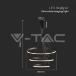 V-TAC VT-15345 LED Осветител 46W Висящ 40*60*80*150CM Черно Тяло 3000K