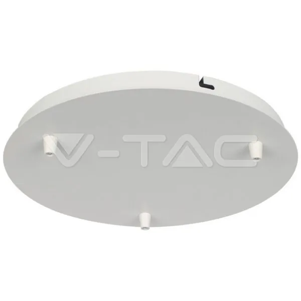 V-TAC VT-15350 Основа Стомана D300*H25mm 3 Отвора Бял Мат