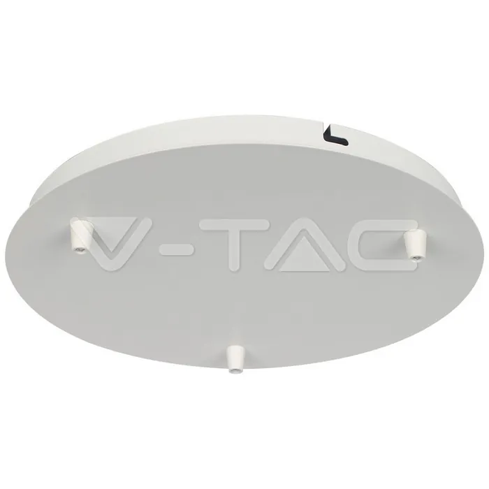 V-TAC VT-15350 Основа Стомана D300*H25mm 3 Отвора Бял Мат