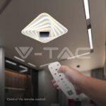 V-TAC VT-15356 150W LED Осветител За Таван (50*50*7CM) CCT: 3000K+6000K Димираща + Дистанционно