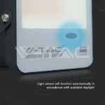 V-TAC VT-20169 30W LED Прожектор Със Светлинен Сензор SAMSUNG Чип Черно Тяло 3000K 100 lm/W