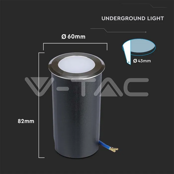 V-TAC VT-211464 1W LED Осветител за Стъпала Сребърен Двупосочен 6400К