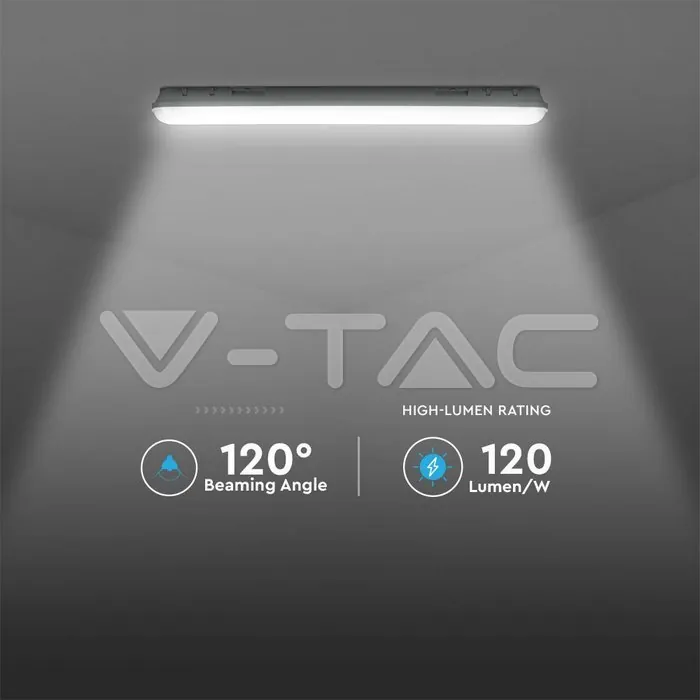 V-TAC VT-2120206 LED Влагозащитено Тяло M-Серия 1200мм 36W 6400K Mат 120lm/W