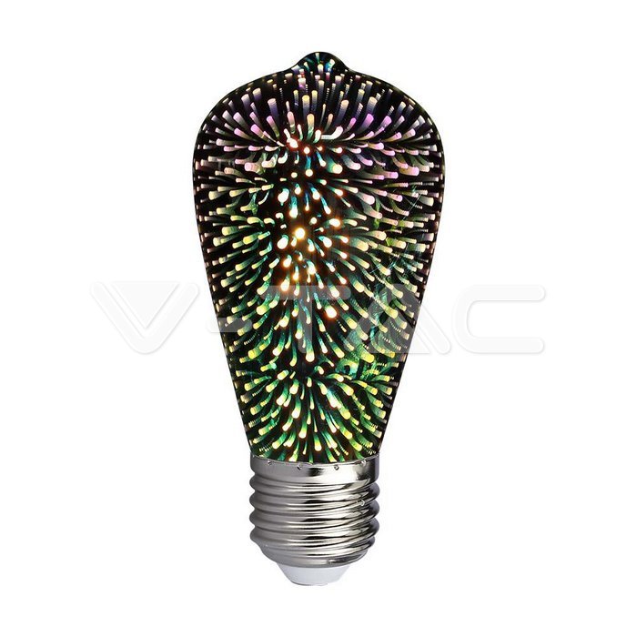 V-TAC VT-212705 LED Крушка 3W Филамент E27 ST64 3D 3000K