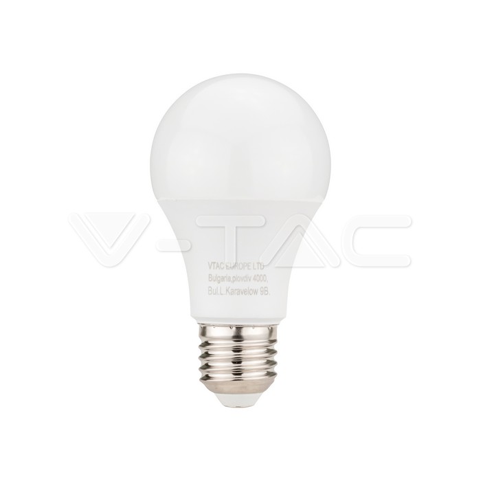 V-TAC VT-214459 LED Крушка 8.5W E27 A60 Пластик Сензор 3000K