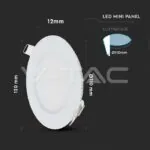 V-TAC VT-214859 12W LED Premium Панел Кръг 6400K