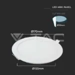 V-TAC VT-214857 12W LED Premium Панел Кръг 3000K