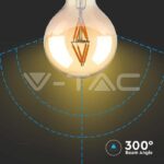 V-TAC VT-217148 LED Винтидж Филамен крушка 4W E27 G80 Амбър 2200K