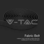 V-TAC VT-23126 Текстилен Колан Въже 10м/Ролка Сив