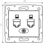 Kanlux 24755 Независимо двойно компютърно гнездо (2x RJ45Cat 5e Jack) DOMO