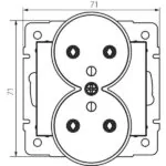 Kanlux 24855 Двоен захранващ контакт. френски стандарт със заземяване DOMO