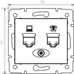 Kanlux 24934 Компютърно-телефонно гнездо (RJ45 Cat 5e+RJ11) DOMO