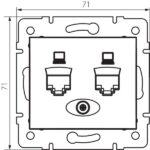 Kanlux 25050 Независимо двойно компютърно гнездо (2x RJ45Cat 5e Jack) DOMO