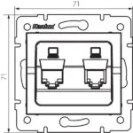 Kanlux 25169 Независимо двойно компютърно гнездо (2x RJ45Cat 5e Jack) LOGI