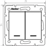 Kanlux 25189 Двоен електрически ключ LED LOGI