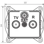 Kanlux 25221 Крайно гнездо R-TV-SAT LOGI