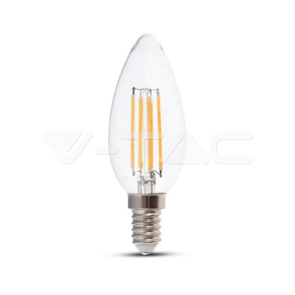 V-TAC VT-2870 LED Крушка 4W Филамент E14 Кендъл Димиращ 3000K