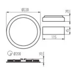 Kanlux 28935 ЛЕД Луна Панел За Вграждане ROUNDA V2LED 220V 18W 3000K IP44